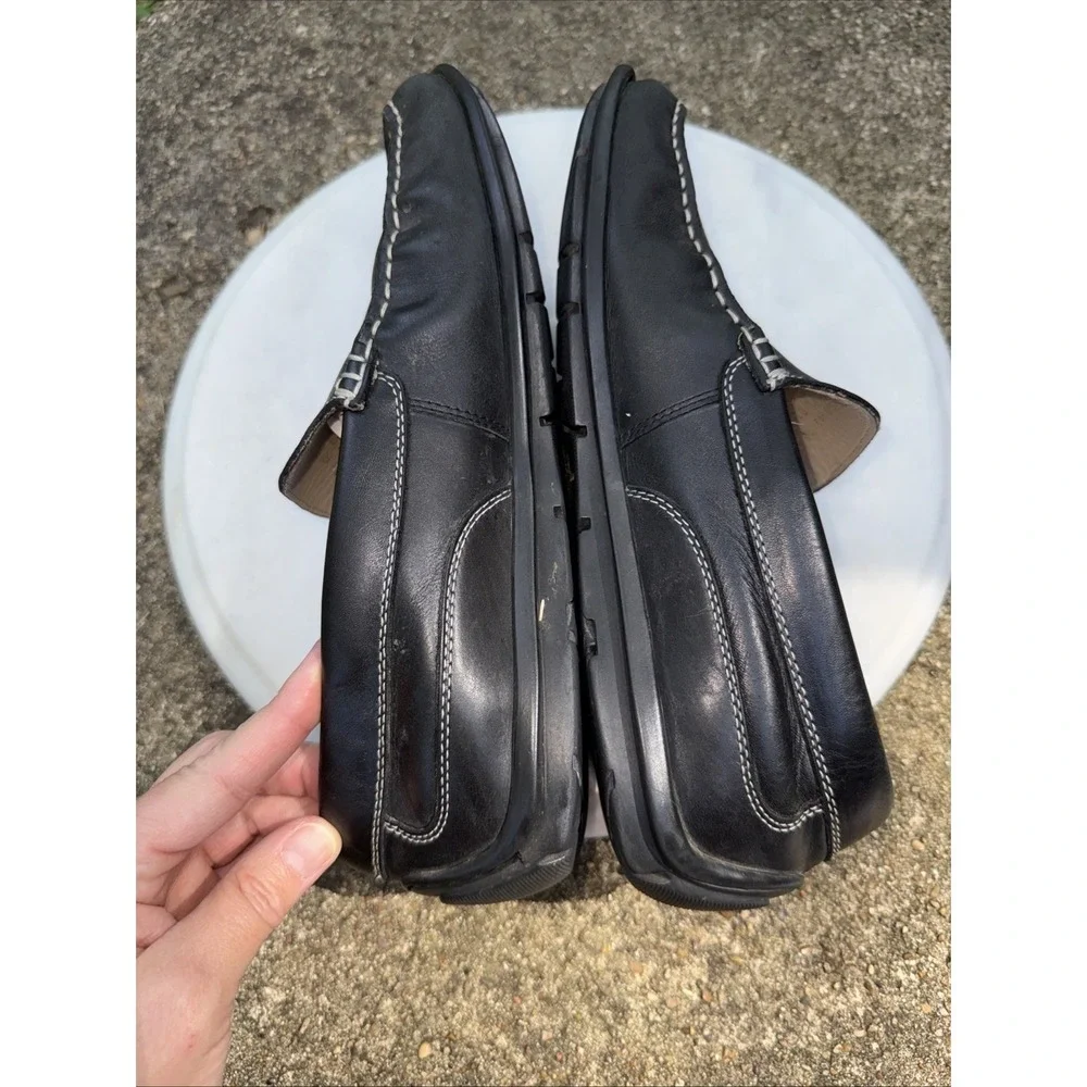 Ecco Men's Leather Loafers Walking Shoes Arch Support Black 42 US 8-81/2 WORN IN
